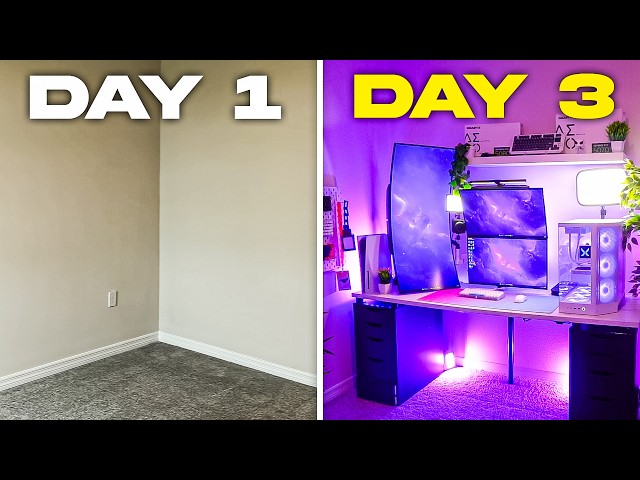 Transforming My EMPTY Room To My Dream Setup Room!