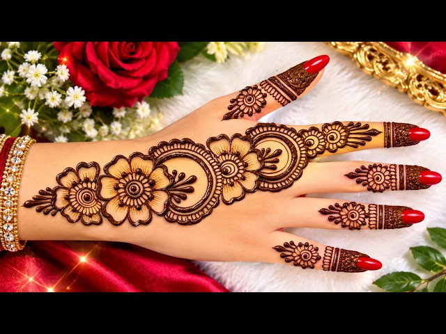 Easy mehndi for back hand/simple mehndi design