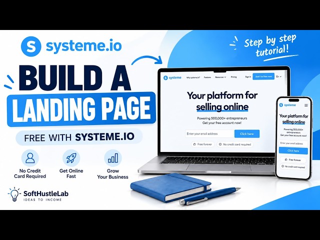 How To Build A Landing Page For Free With Systeme.io (Step-by-Step Tutorial)