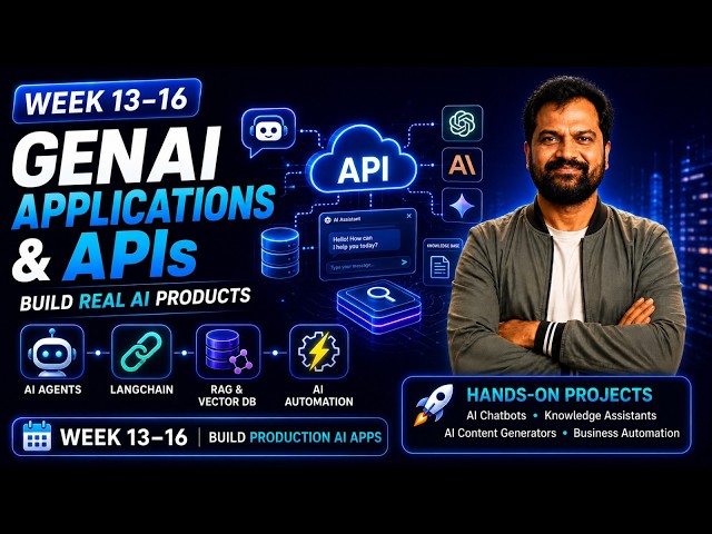 Build Real AI Applications 🚀 | GenAI, LangChain, RAG & APIs (Week 13-16)