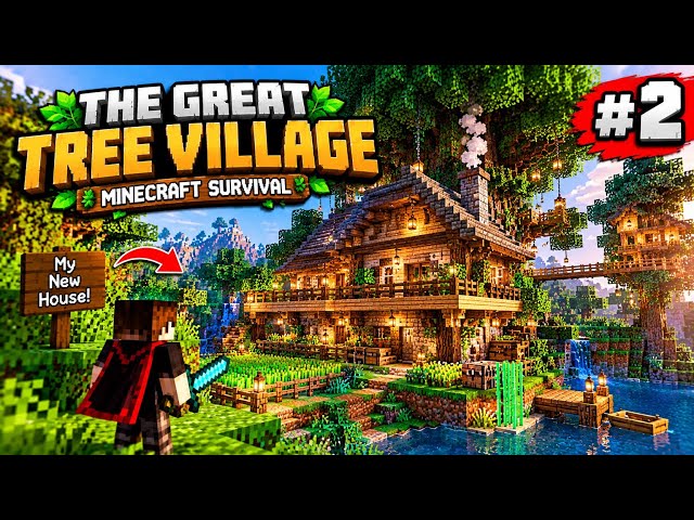 Minecraft tutorial / how to build a survival base/ great tree village #2 #shortvideo #video 