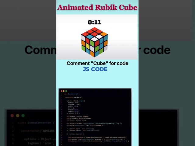 🤯 I Built a 3D Rubik’s Cube Using HTML & CSS! #shorts 💥 #html 💻 #css3 💻 #viral 📈