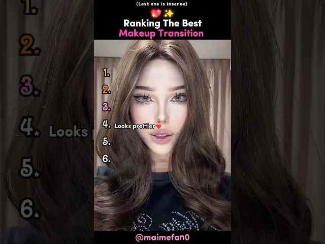 Ranking The Best Makeup Transition 💖✨ #shortsviral