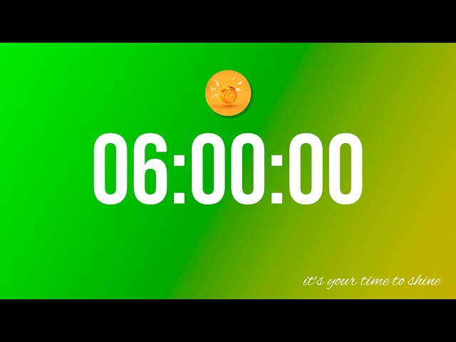 6 hour (360 Minute) Countdown Timer with Uplifting Music as ALARM