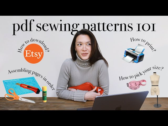 PDF sewing patterns basics | Beginner sewing guide to download, print, cut & stick digital patterns