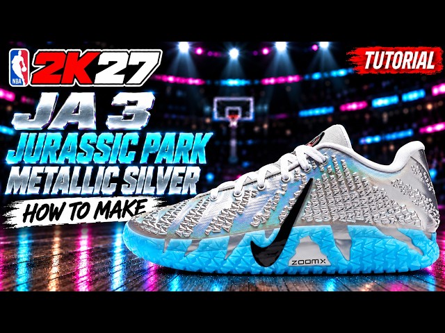 NBA 2K27 Shoe Creator - How to make Nike Ja 3 'Jurassic Park Metallic Silver'