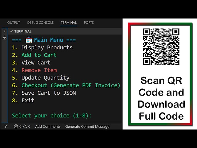 Python Shopping Cart & Billing System | Generate PDF Invoice using ReportLab | Flow Chart