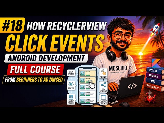 #18 How RecyclerView Click Events Works | Android Development Kotlin Tutorial Beginning to Advanced