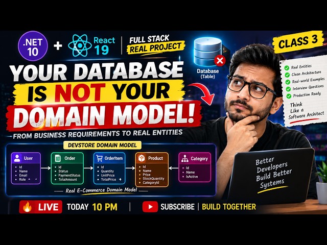 Your Database Is NOT Your Domain Model! | ASP.NET Core 10 Clean Architecture — Class 3