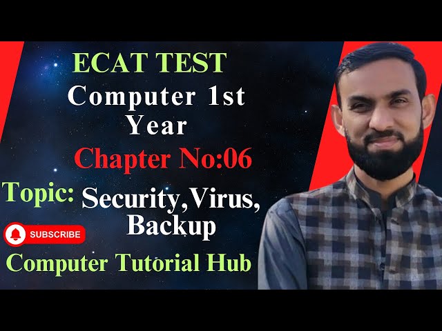Computer 1st Year ECAT TEST MCQs chapter no 06 Security, Virus