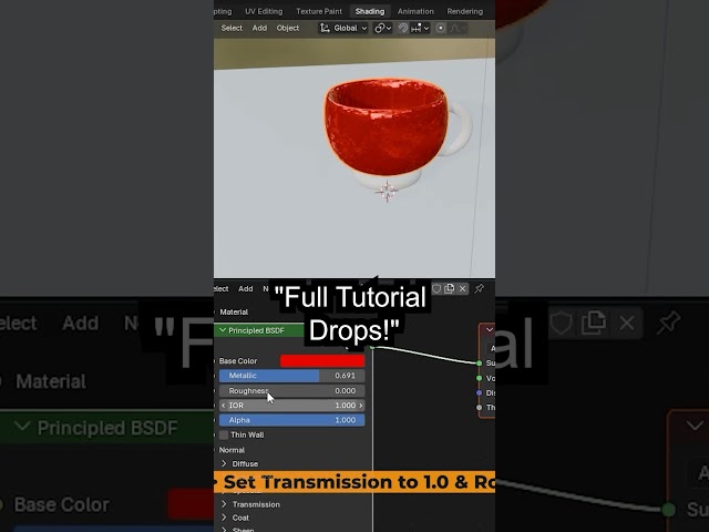 How to Model a Realistic 3D Mug in Blender! ☕ #Blender3D #Shorts