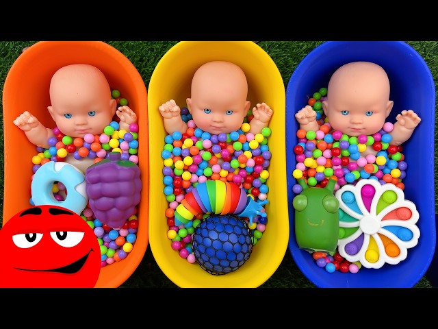 Sorting Colorful Beads with Cute Baby Dolls -Satisfying Video | 137 | Ghentalin