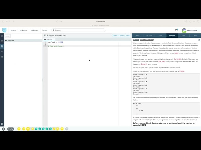 Codehs Python 7.3 Video Tutorial: Break and Continue