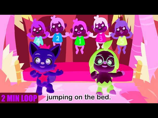 🐒 Five Little Monkeys Jumping on the Bed | Fun Monkey Adventure 🎵 | Kids Songs & Nursery Rhymes