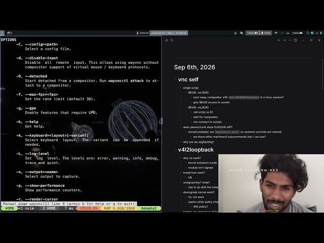a shell script to vnc into another user on the same computer