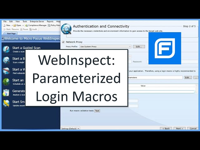 Parameterized Login Macros in WebInspect