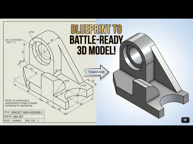 Onshape CAD Tutorial: 2D Blueprint to 3D Part Design