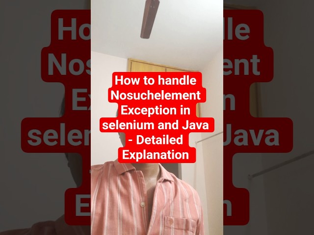 How to handle no such element exception in selenium? #automation #interviewquestions #exception
