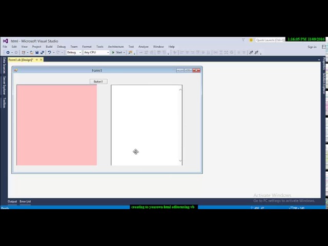 how create your own html editor using vb