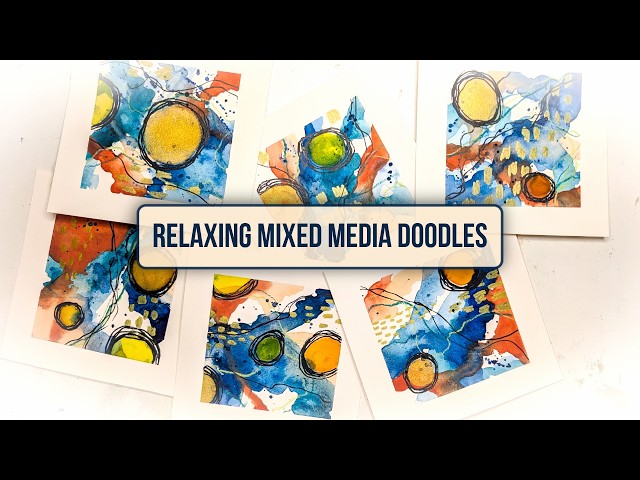 Flowy Mixed Media Doodles for Relaxation ✨ Easy Art