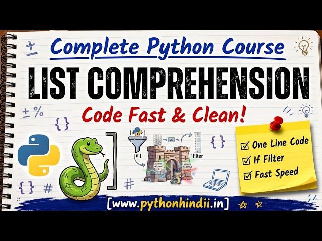 Python List Comprehension Complete Tutorial | Write Cleaner Code in Hindi | Python Hindi