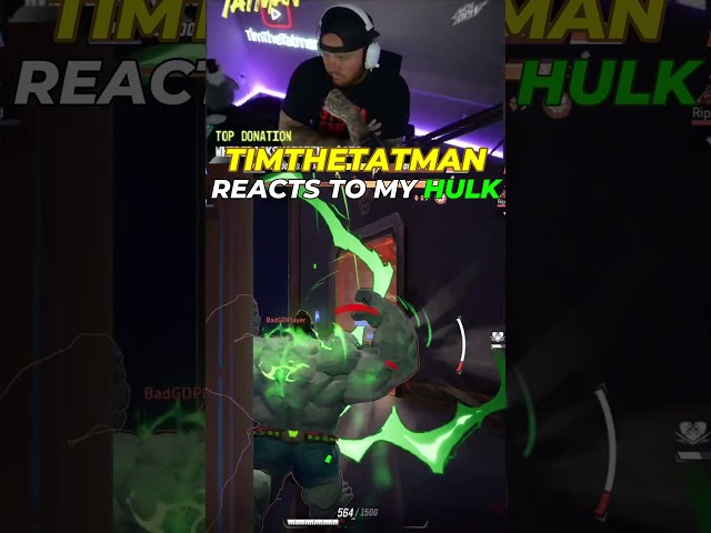 TimTheTatMan Reacts to my Hulk #marvelrivals #hulk #shorts