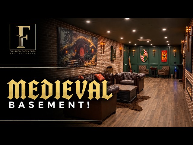 Medieval-Themed Luxury Basement Tour | Hidden Pantry, Home Bar, Gym & Murphy Bed