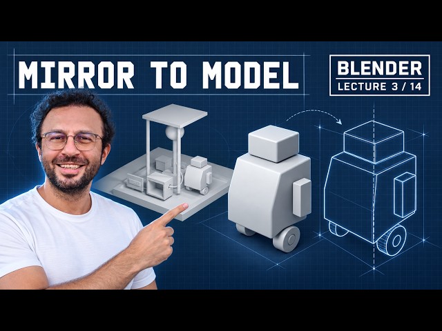 Blender Lecture 3: Mirror, Bevel and Array for an Editable Field Station