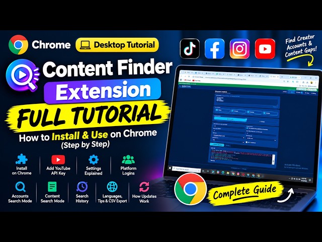 Content Finder Extension For PC Full Tutorial English | How to Install & Use on Chrome Step by Step