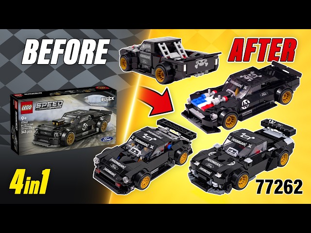 4in1 LEGO Speed Champions Ken Block's '65 Ford Mustang Hoonicorn V1 MOC's (77262)[1165 pc] Tutorials
