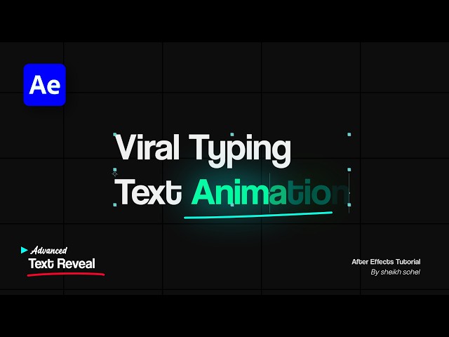 Viral Typing Text & Glowing Code Writing Animation – After Effects Tutorial