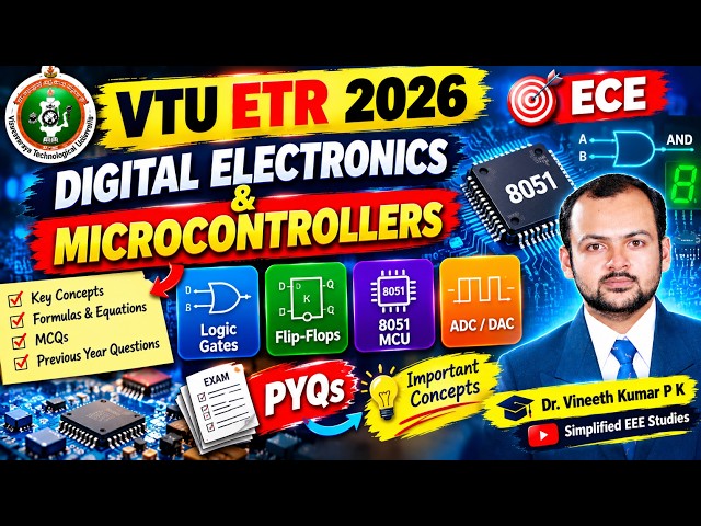 VTU ETR 2026 | Digital Electronics & 8051 Microcontroller | Important MCQs + PYQs  ECE EEE ETR class