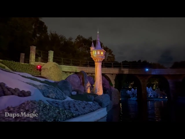 Rapunzel's Tower at Night | Storybook Land Canal Boats | Disneyland Resort 2025 4K