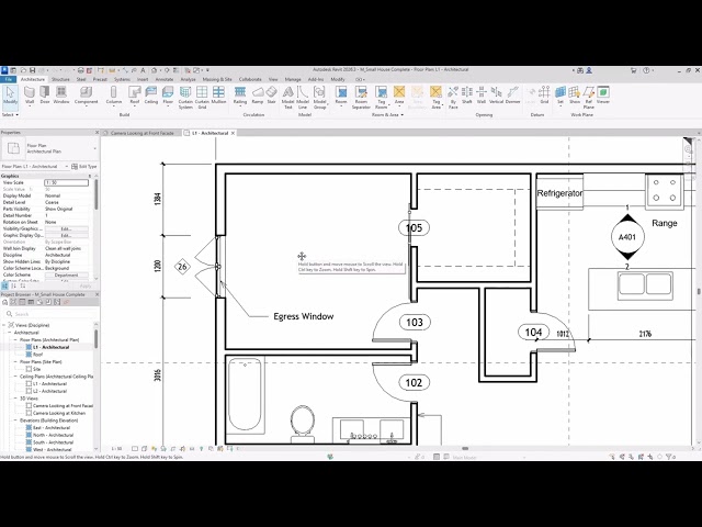 Revit Tutorial for Beginners 1/1 | Navigation, Zoom, Pan, Views & Element Selection
