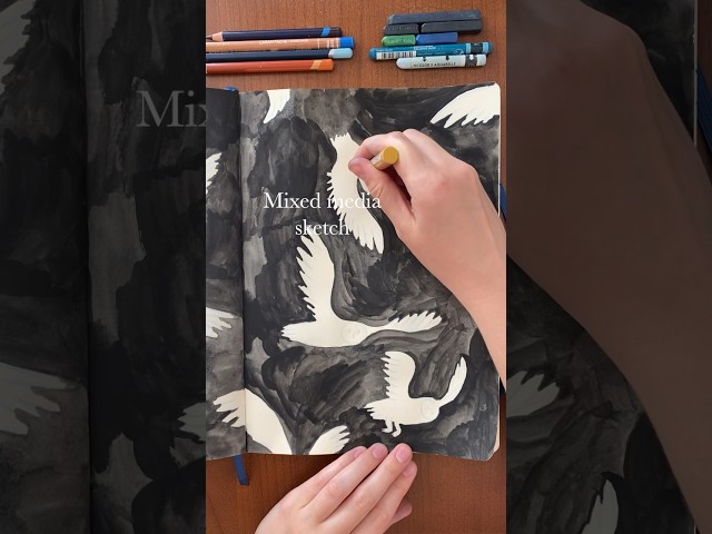 🦉 Mystery owls ✨ mixed media sketch #sketch #sketchbook #sketchbookdrawing #drawing #birddrawing