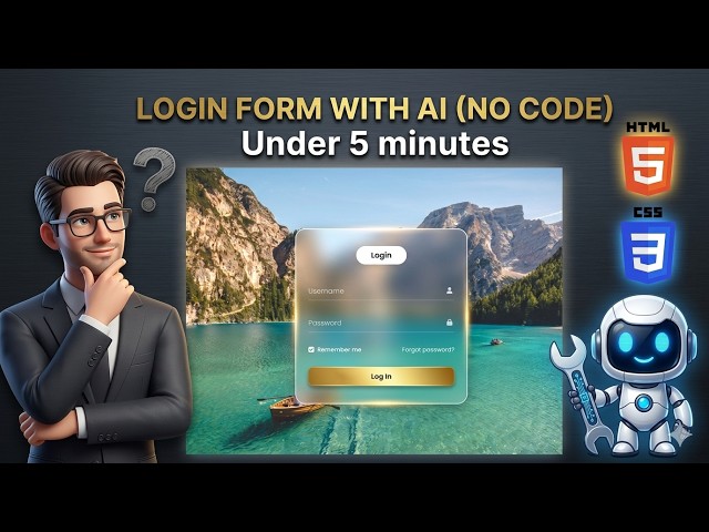 Build a Login Form in 3 Min (AI + No Code) | HTML & CSS | BEGINNER TUTORIAL