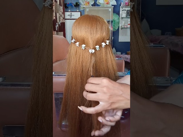 #easy elegant hair style 👍 tutorial viral video 😱😱😱 bride hairstyle 🔥🔥