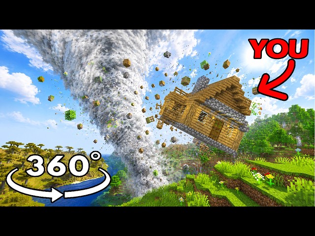 360° POV: You're Inside a Minecraft House During a Tornado