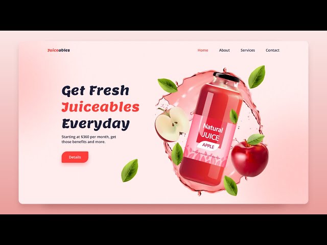 🍎 Responsive Juice Website Design Using HTML CSS & JavaScript