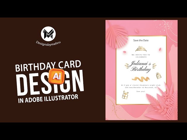 How to create a Birthday Card in illustrator. @Designsbymehru 