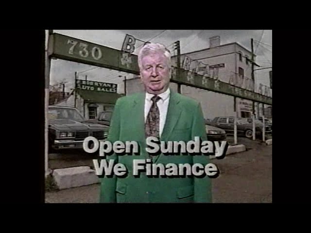 Bob Ryan "Smiling Irishman" Auto Sales Commercial Louisville KY (1992)