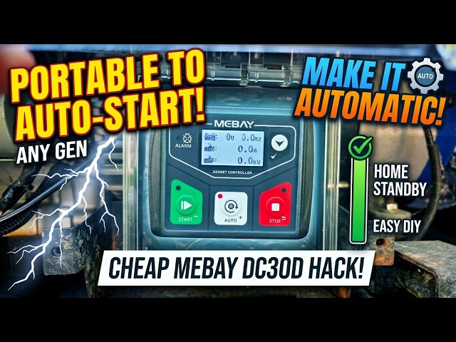 Turn ANY Portable Generator into an Automatic Standby Generator! (Mebay DC30D)