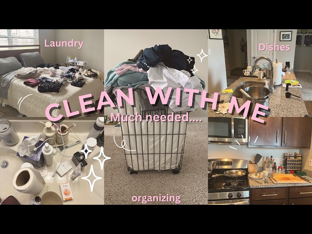 Spend the day with me cleaning my very messy apartment 🧺