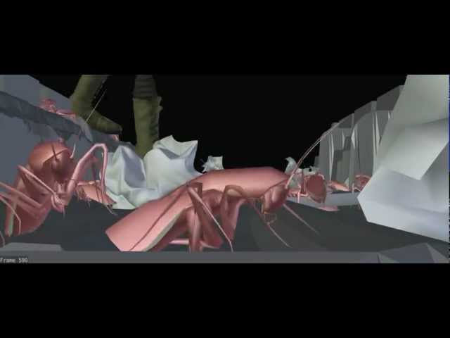 Cockroaches Simulation with Autowalk script