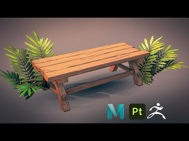 Stylized Park Table in Maya 2027 and Substance 3D Painter