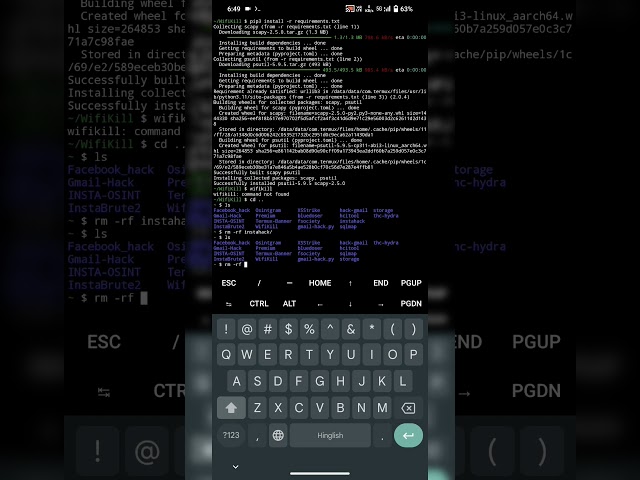 TERMUX TUTORIAL(remove folder) --6🔥 #termuxhack #video #coding #hacker #shorts #viral