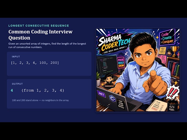 Longest Consecutive Sequence Problem – C# Solution Explained Step by Step | Coding Interview