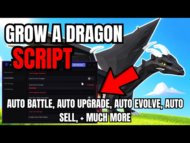 [ NEW ] Roblox Grow a Dragon OP Script | Auto Collect Egg, Auto Evolve, Auto Upg, Auto Tap, + More