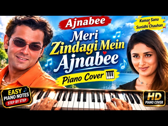 Meri Zindagi Mein Ajnabee Piano Tutorial | Ajnabee | Easy Piano Notes
