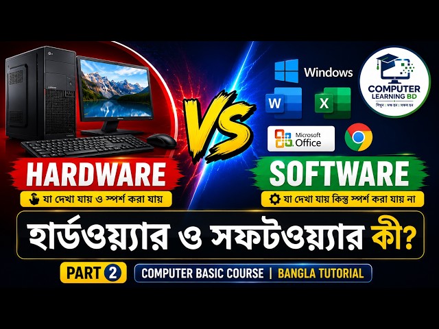 Hardware ও Software কী? | Computer Basic Course Part 2 | Bangla Tutorial